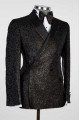 New Arrival Black Double Breasted Shawl Lapel Sparkly Wedding Suits