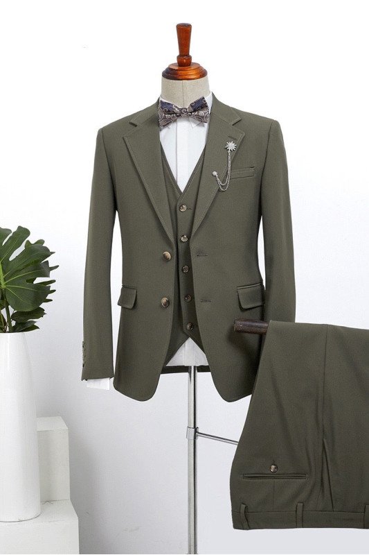 Handsome Dark Green Three Pieces Best Fitted Bespoke Business Suit