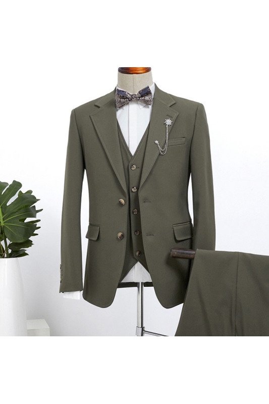 Handsome Dark Green Three Pieces Best Fitted Bespoke Business Suit