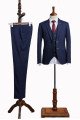 Fashion Blue Three Pieces Notched Lapel Business Suit For Men