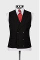 Alexandra Black Peaked Lapel Three Pieces Business Men Suits