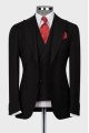 Alexandra Black Peaked Lapel Three Pieces Business Men Suits