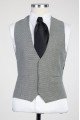 Bart Gray Peaked Lapel Plaid Three Pieces Wedding Men Suits