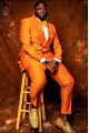 Aldrich Orange Shawl Lapel Double Breasted Prom Men Suits