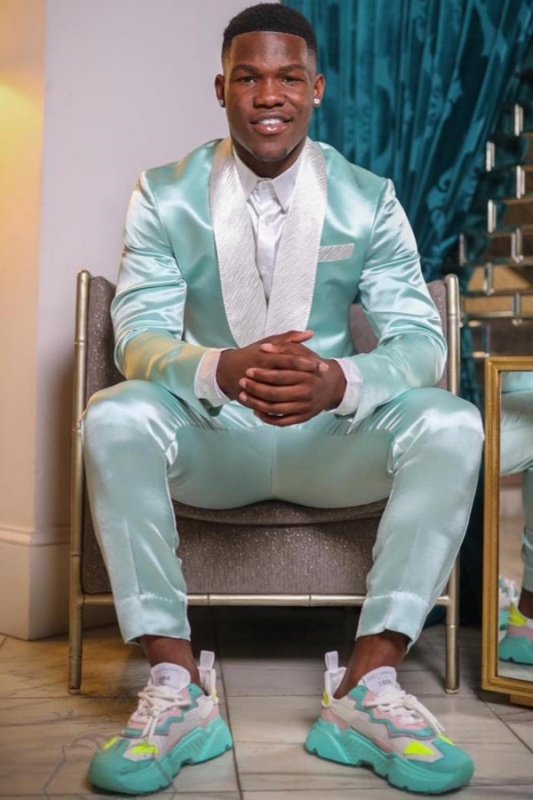 Egbert Mint Green Shawl Lapel Satin Wedding Men Suits