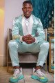 Egbert Mint Green Shawl Lapel Satin Wedding Men Suits