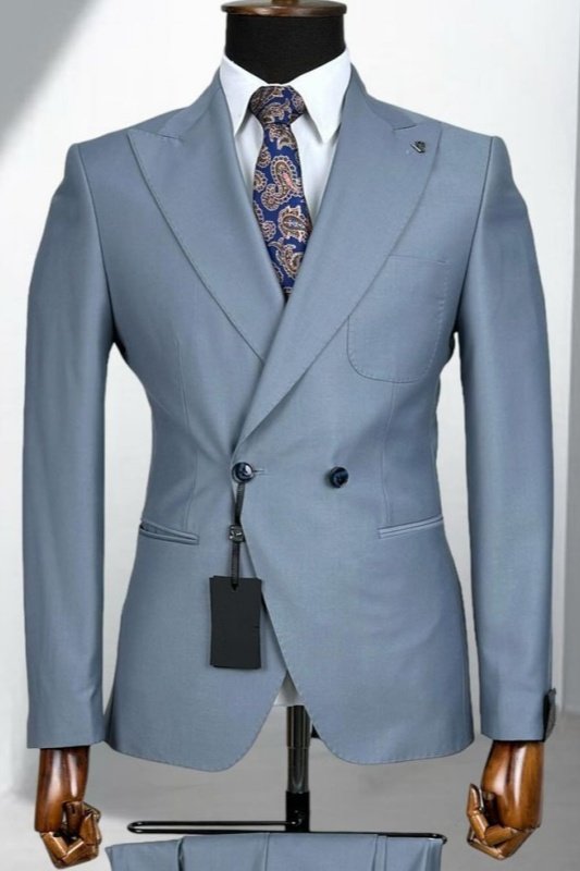 Meryl Lavender Peaked Lapel Double Breasted Business Men Suits