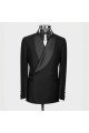 Adam Black Shawl Lapel Double Breasted Wedding Men Suits