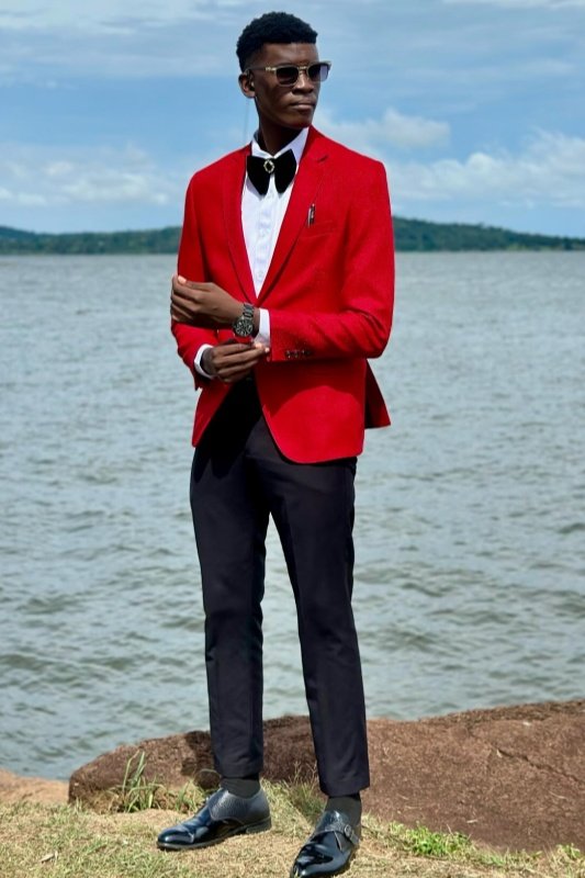 Omar Red Notched Lapel Wedding Men Suits