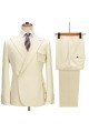 Ivan Off White Peaked Lapel Business Men Suits