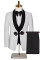 Alexandra  White Shawl Lapel Three Pieces Wedding Men Suits