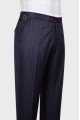 Dillon Dark Blue Striped Peaked Lapel Three Pieces Business Men Suits