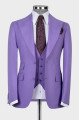 Jim Light Purple Peaked Lapel Three Pieces Wedding Men Suits