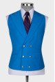 King Ocean Blue Peaked Lapel Three Pieces Wedding Men Suits