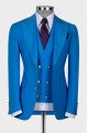 King Ocean Blue Peaked Lapel Three Pieces Wedding Men Suits