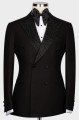 Lloyd Black Double Breasted Wedding Men Suits With Sequins Peaked Lapel