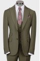 Powell Green Peaked Lapel Three Pieces Business Men Suits