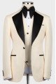 Porter Light Champagne Three Pieces Wedding Men Suits With Black Notched Lapel