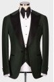 Stan Dark Green Peaked Lapel Three Pieces Business Men Suits