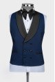 Alger Dark Blue Shawl Lapel Three Pieces Wedding Men Suits 