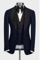 Eric Dark Navy Shawl Lapel Three Pieces Wedding Men Suits 