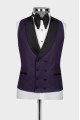 Gordon Purple Shawl Lapel Three Pieces Wedding Men Suits 