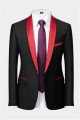 Timothy Black One Button Stylish Wedding Suits with Red Shawl Lapel