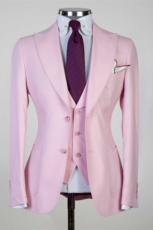 Noah Fashion Pink 3 Piece Slim Fit Bespoke Men Suits