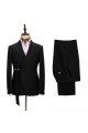 New Arrival Black Fashion Peaked Lapel Slim Fit Prom Suit